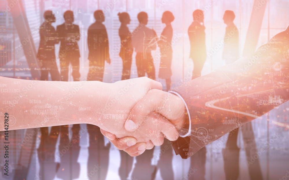 Aufkleber composite image of close up of a handshake
