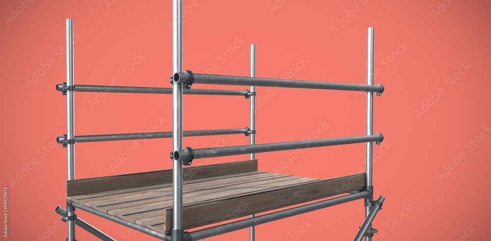 Poster composite image of 3d image of scaffolding