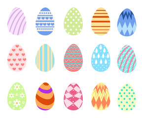Easter eggs for Easter holidays design on white background. Flat design style vector illustration.