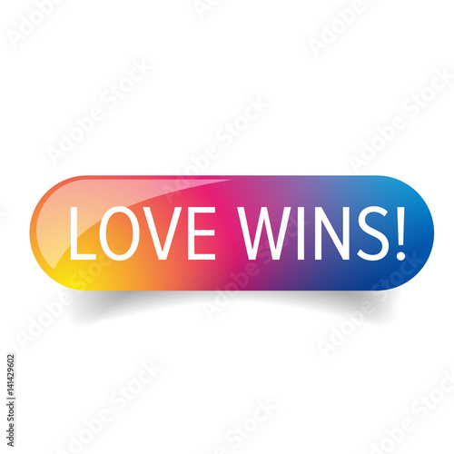 Download "Love wins - Lgbt rainbow button" Stock image and royalty ...