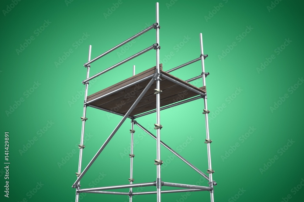 Poster composite image of three dimension image of scaffolding
