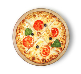 Margarita pizza. 
This picture is perfect for you to design your restaurant menus. 