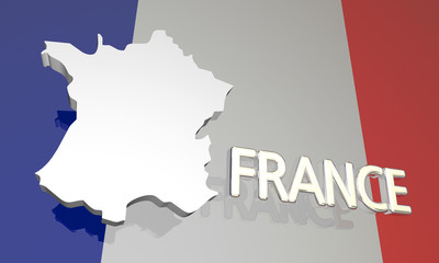 France Country Nation Map Europe 3d Illustration