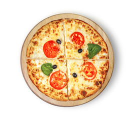 Margarita pizza. 
This picture is perfect for you to design your restaurant menus.