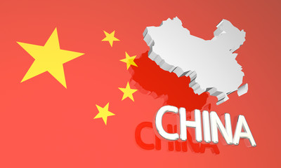 China Country Nation Map Europe 3d Illustration