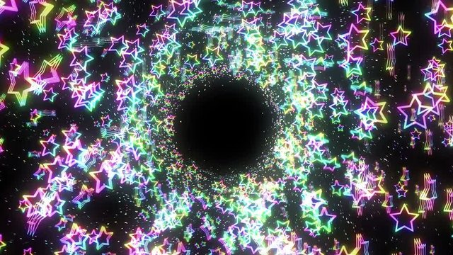 たくさんの星 虹色 キラキラ