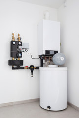 Heating system of house with boiler