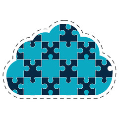 cloud puzzle solution image vector illustration eps 10