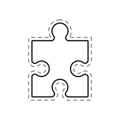 puzzle solution image outline vector illustration eps 10