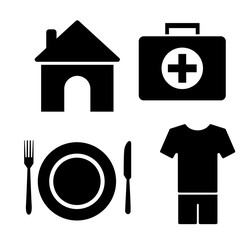4 basic human needs icon set