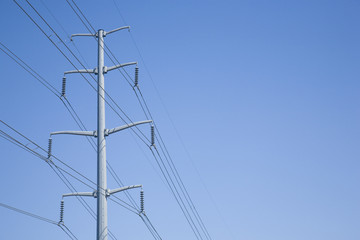 Utility Tower Against Blue Sky