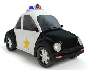 3d illustration of a cartoon police car © abramsdesign