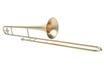 3d illustration of a trombone