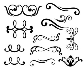Decor pattern flora icon set for interiors Flat design style vector illustration.