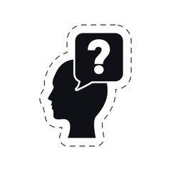 head bubble speech question mark vector illustration eps 10