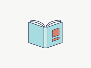 Open Book Line Icon Minimal Vector Illustration