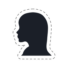 silhouette head female communication vector illustration eps 10