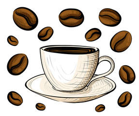 Coffee icon set for interiors Flat design style vector illustration.