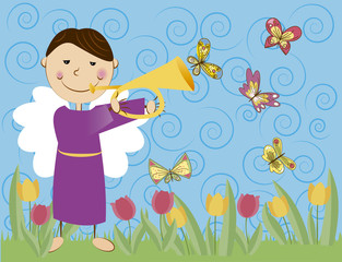 angel with butterflies