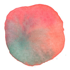 Abstract red watercolor on white background.The color splashing on the paper.It is a hand draw.
