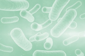 Digital image of red bacteria 3d