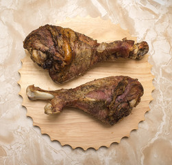 Grilled Turkey legs wooden board