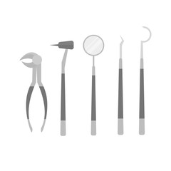 Flat health care dentist medical tools healthcare system concept and medicine instrument hygiene stomatology engineering vector illustration.