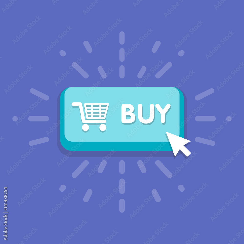 Aufkleber modern buy button design with mouse click symbol. vector illustration