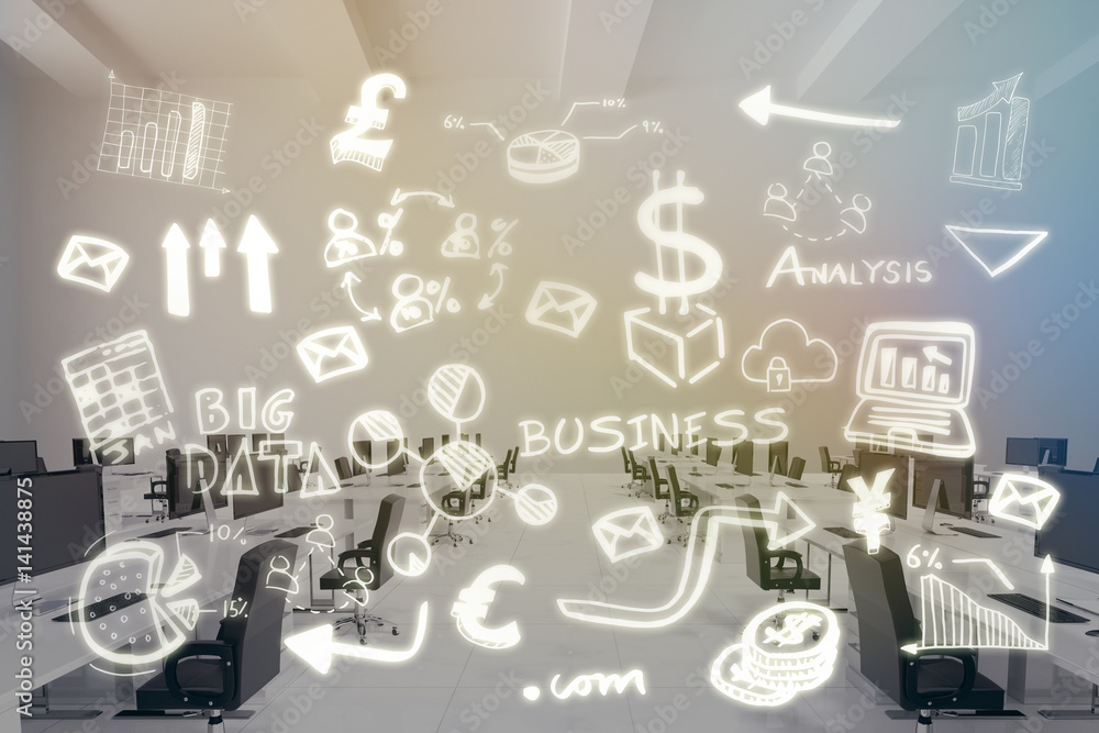Aufkleber composite image of composite image of various business icons