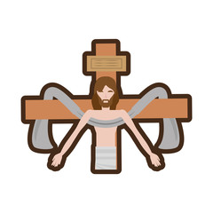 jesus christ sacred cross line vector illustration eps 10