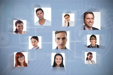 Composite image of connection between people