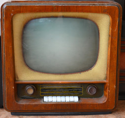 Retro old television  close up, isolated 