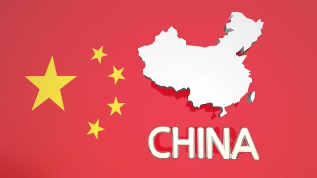 China Country Nation Map Asia Flag 3d Animation