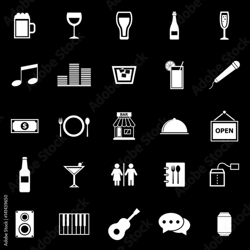 "Bar icons on black background" Stock image and royalty-free vector