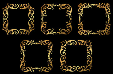 Golden gothic frames and borders