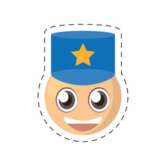 emoticon policeman comic image vector illustration eps 10
