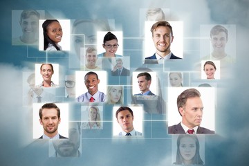 Composite image of connection between people