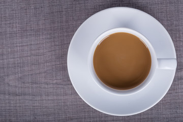 coffee on wood table background