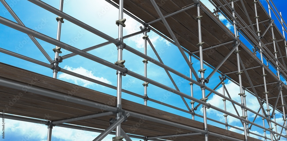 Aufkleber composite image of 3d image of construction scaffolding