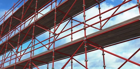 Composite image of 3d image of construction scaffolding