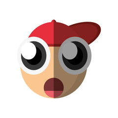 emoticon surprise cartoon design vector illustration eps 10