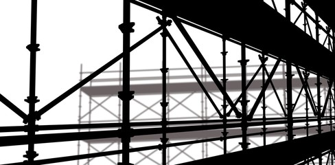 Composite image of 3d image of construction scaffolding - obrazy, fototapety, plakaty