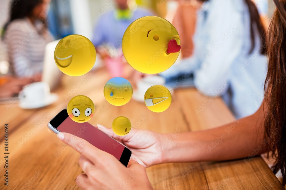 Aufkleber composite image of three dimensional image of basic emoticons 3d