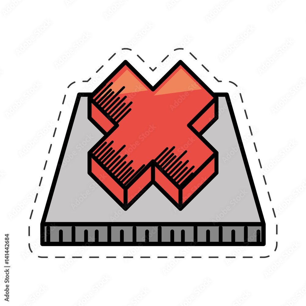 Poster cartoon button error system image vector illustration eps 10
