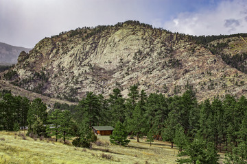 Fototapeta na wymiar Seam Rock, Drake Colorado, Near Rocky Mountain National Park