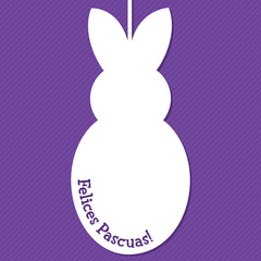 Easter cut out tag card in vector format. Words translate to 