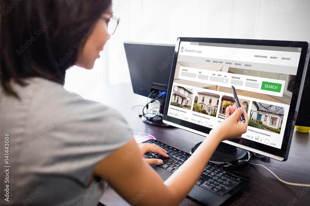 Poster composite image of composite image of property web site