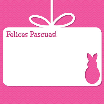 Easter cut out tag card in vector format. Words translate to "Happy Easter".