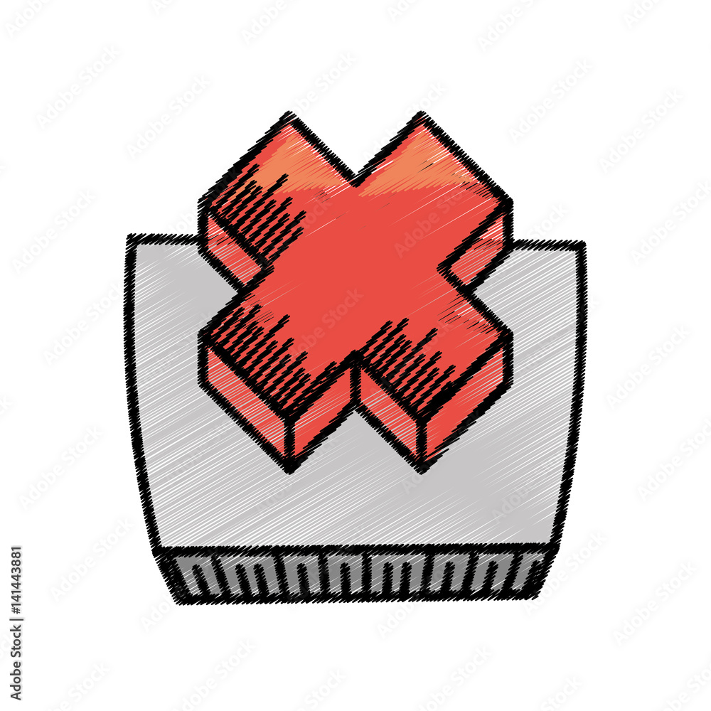 Poster error warning button sketch vector illustration eps 10