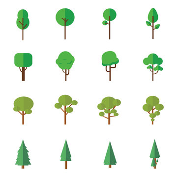 trees vector with style flat design